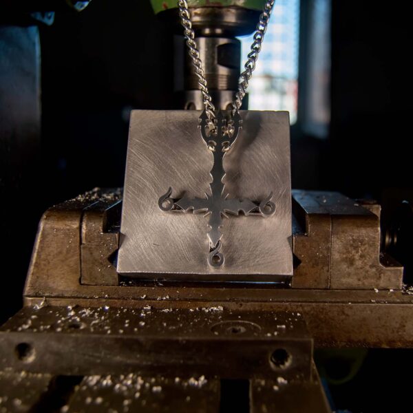 Inverted Cross Number of the Beast Pendant - Dark Cast Studio