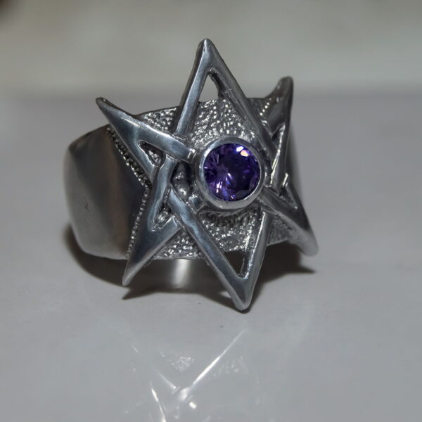 Unicursal Hexagram Ring - Dark Cast Studio