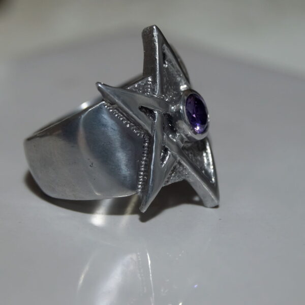 Unicursal Hexagram Ring - Dark Cast Studio