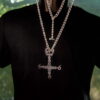 Inverted Cross Number of the Beast Pendant - Dark Cast Studio