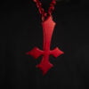 Inverted Cross Necklace Anodized Red- Dark Cast Studio