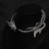 Short tailed dragon necklace choker - Dark Cast Studio