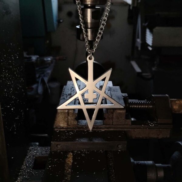 Big Pentagram With Inverted Cross Necklace - Dark Cast Studio