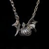 Jack'o Lantern With Bat Wings Necklace - Dark Cast Studio