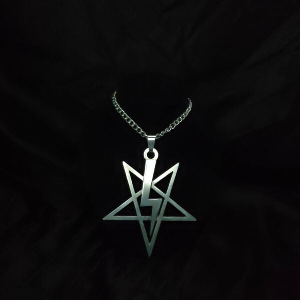 Big Lightning Bolt Satanic Pentagram - Dark Cast Studio