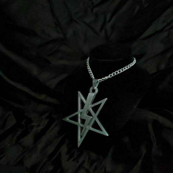 Big Lightning Bolt Satanic Pentagram - Dark Cast Studio