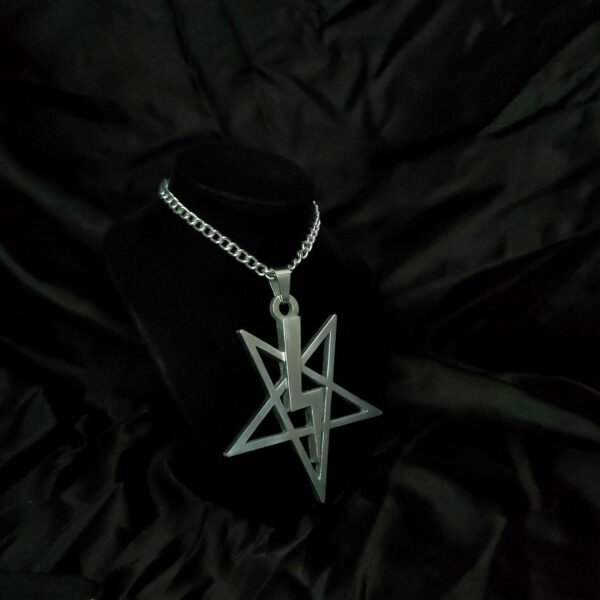 Big Lightning Bolt Satanic Pentagram - Dark Cast Studio