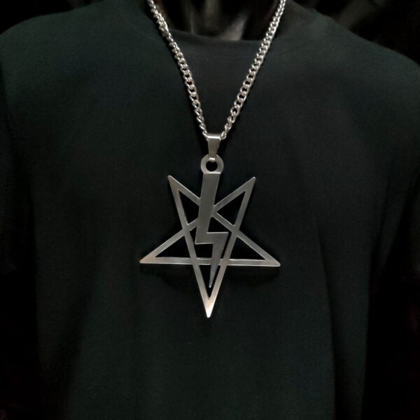 Big Lightning Bolt Satanic Pentagram - Dark Cast Studio