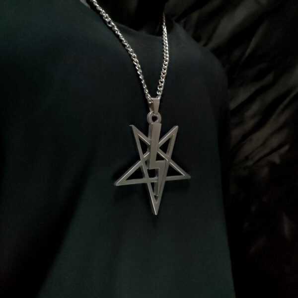 Big Lightning Bolt Satanic Pentagram - Dark Cast Studio