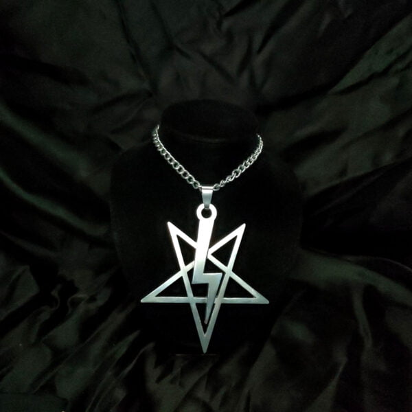 Big Lightning Bolt Satanic Pentagram - Dark Cast Studio