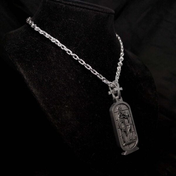 Double Sided Seth Hieroglyph Kartusche Necklace - Dark Cast Studio