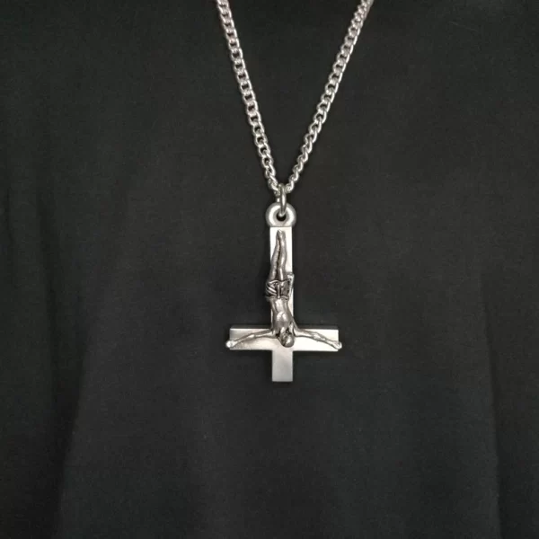 Big Inverted Crucifix Necklace - Dark Cast Studio